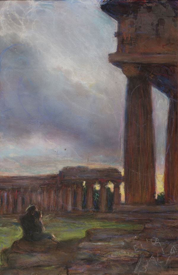 GESSETTO SU CARTA TEMPLI  F.TO ELICA BALLA