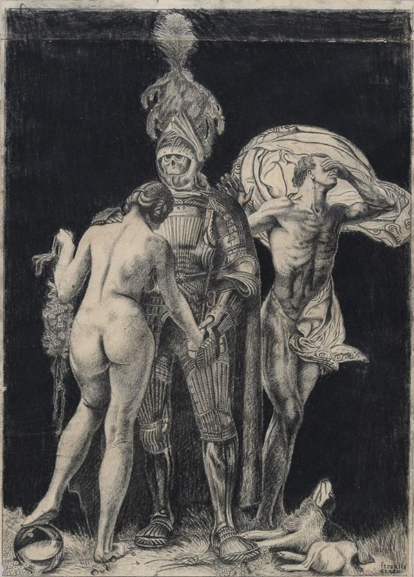 CARBONCINO CAVALIERE E DONNA DI RENZO GIP&#200;N FEDERICI