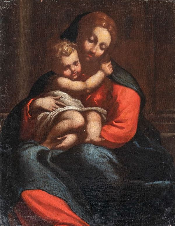 DIPINTO MADONNA CON IL BAMBINO DA CORREGGIO