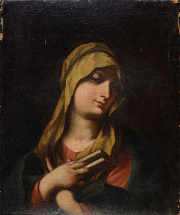 VERGINE CON BREVIARIO DI PITTORE BOLOGNESE DEL SEICENTO