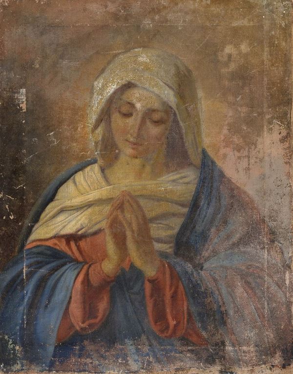 DIPINTO VERGINE IN PREGHIERA DI PITTORE ROMANO