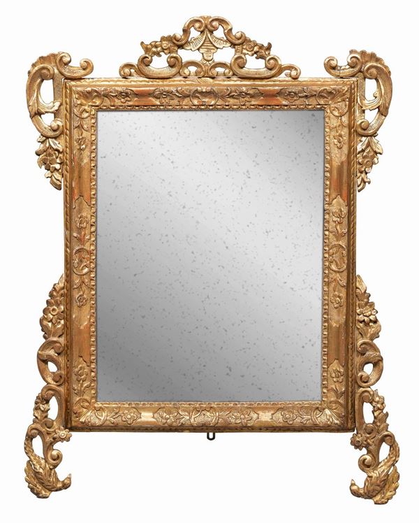 SPECCHIERA IN LEGNO DORATO, VENEZIA XVIII SECOLO