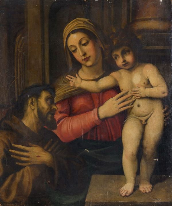 VERGINE CON BAMBINO DI PITTORE BOLOGNESE