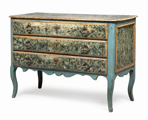 COMMODE IN LEGNO LACCATO, MARCHE XVIII SECOLO
