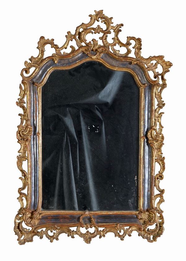 SPECCHIERA IN LEGNO DORATO, XVIII SECOLO