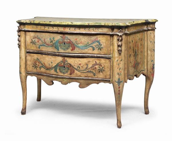 COMMODE IN LEGNO LACCATO, ROMA STATO DELLA CHIESA XVIII SECOLO