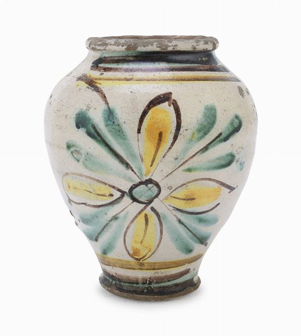 VASO DA FARMACIA IN MAIOLICA, ABRUZZO