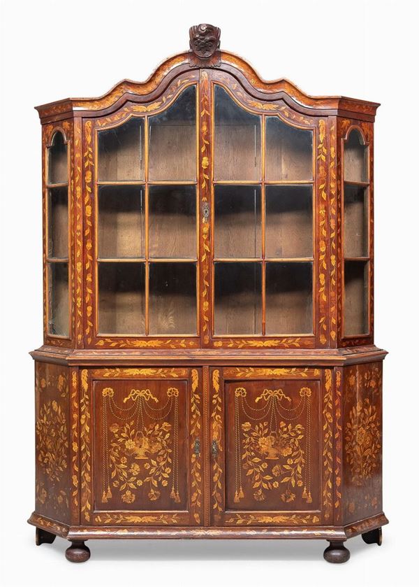 VETRINA INTARSIATA, OLANDA FINE XVIII SECOLO