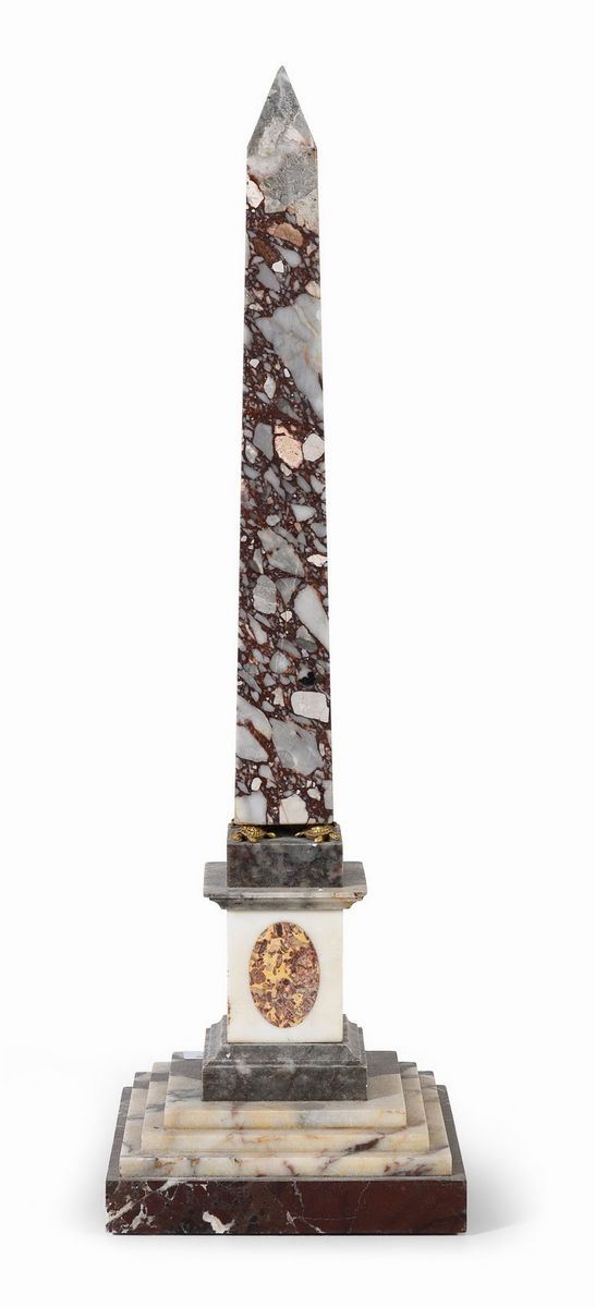 MODELLO DI OBELISCO IN MARMI, XIX SECOLO