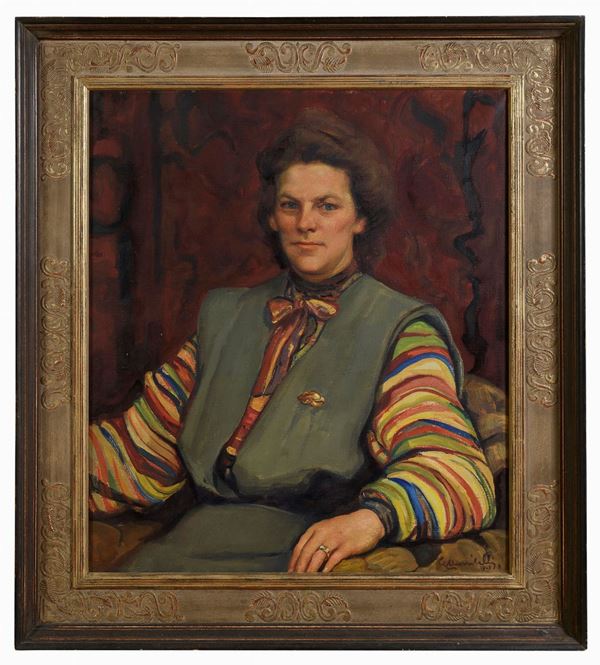 RITRATTO DI DONNA IN POLTRONA F.TO G. MENICHELLI