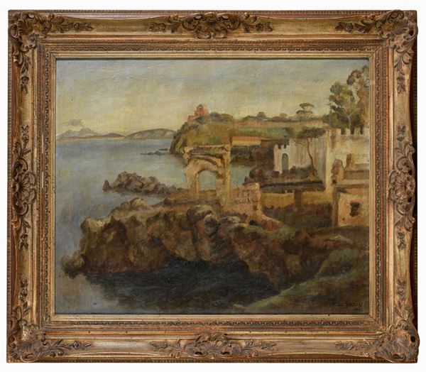 DIPINTO VEDUTA DI ISCHIA DI FEDERICO DE ANGELIS