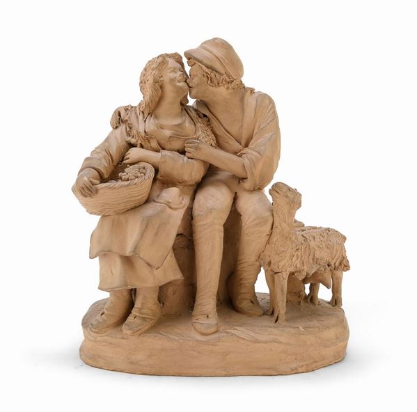 TERRACOTTA CONTADINI AMANTI DI GIACOMO VACCARO