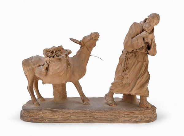 TERRACOTTA FRATE E ASINO DI SALVATORE SCUTO