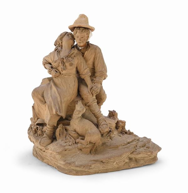 TERRACOTTA SCENA GALANTE DI GIACOMO VACCARO