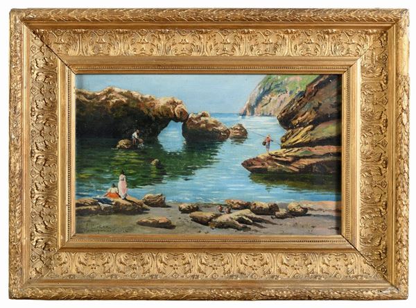 DIPINTO MARINA PICCOLA A CAPRI DI FEDERICO CORTESE