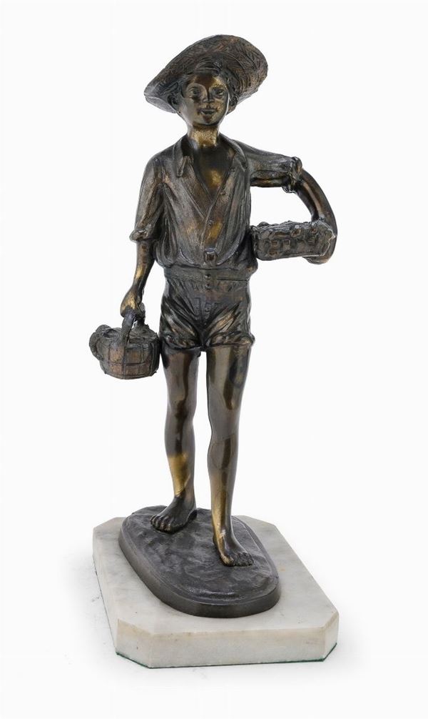 BRONZO PESCATORELLO DI SCULTORE NAPOLETANO