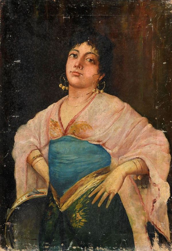 DIPINTO GITANA F.TO E. GIARRA