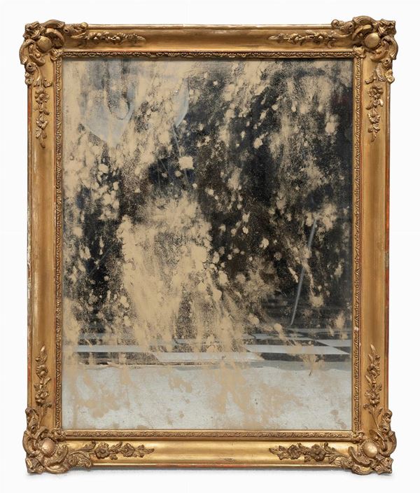 SPECCHIERA IN LEGNO DORATO, XIX SECOLO