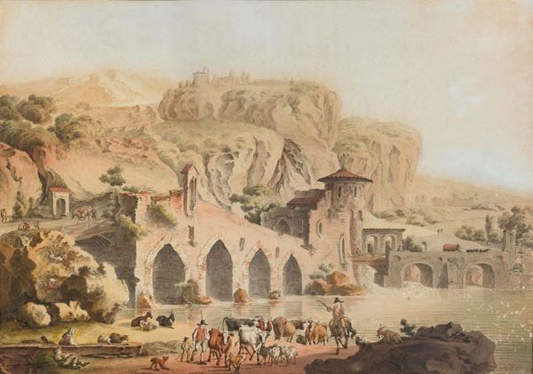 STAMPA COLORATA PAESAGGIO COSTIERO CON ROVINE