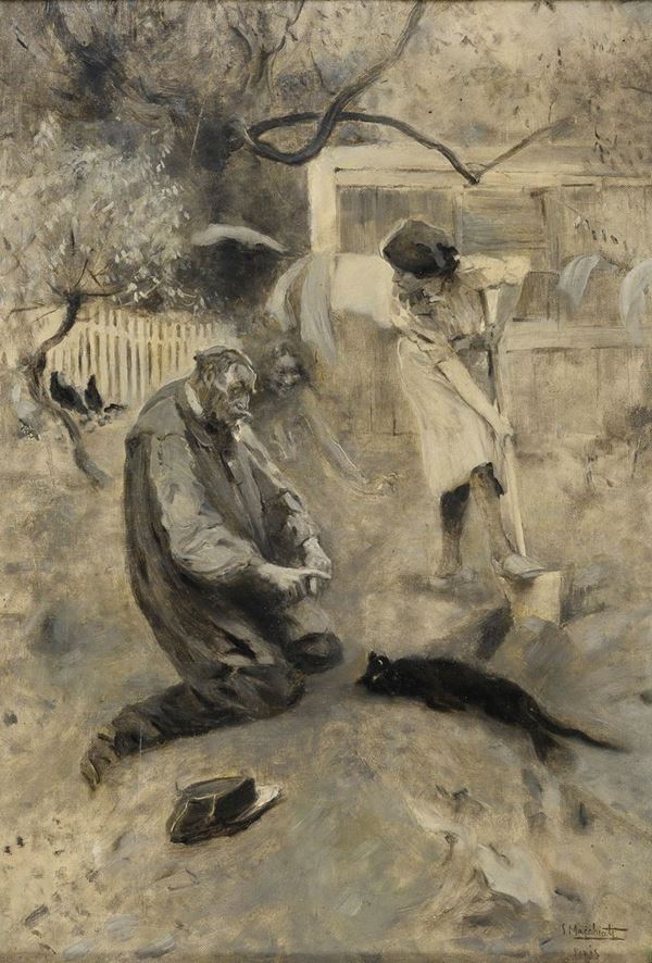 DIPINTO IL GATTO DI SERAFINO MACCHIATI