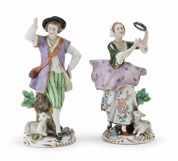 COPPIA DI FIGURE IN PORCELLANA, GINORI