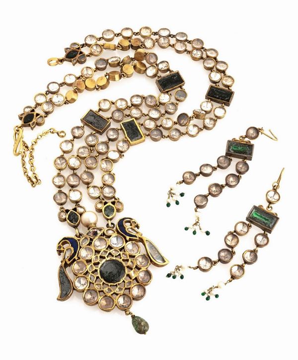 PARURE CON QUARZI E PERLE