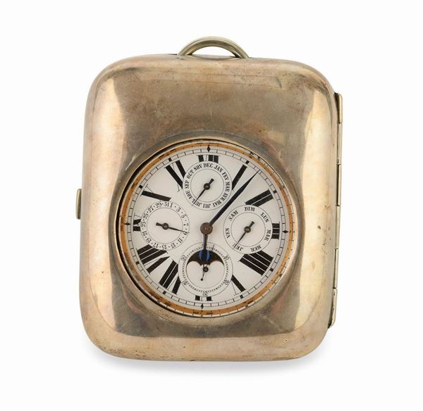 OROLOGIO DA SCRIVANIA IN ARGENTO, ITALIA 1950 ca.