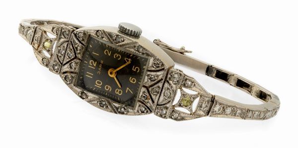 OROLOGIO DA POLSO IN PLATINO CON BRILLANTI