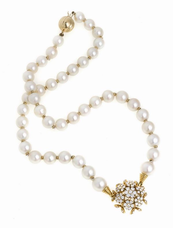 GIROCOLLO CON PERLE E DIAMANTI