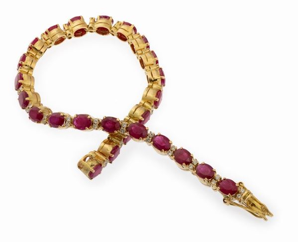 BRACCIALE TENNIS CON RUBINI