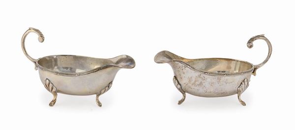 COPPIA DI SALSIERE IN SILVERPLATED, SHEFFIELD 1920