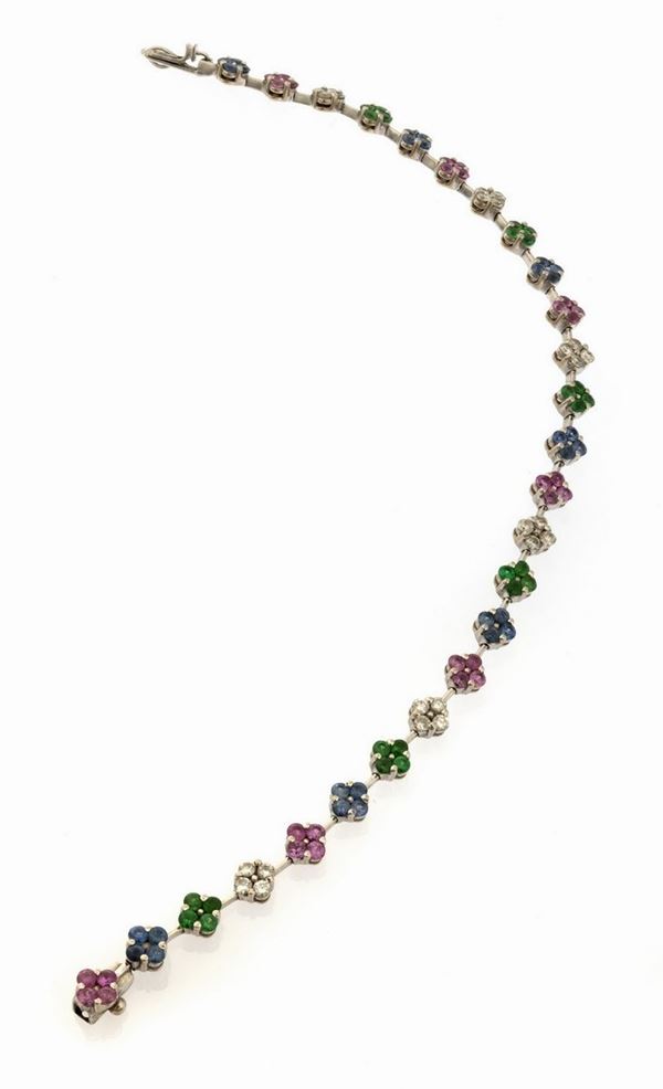 BRACCIALE CON BRILLANTI, ZAFFIRI E ZAVORRITI
