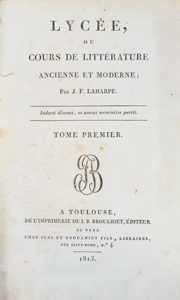 OTTO VOLUMI ERUDIZIONE LAHARPE