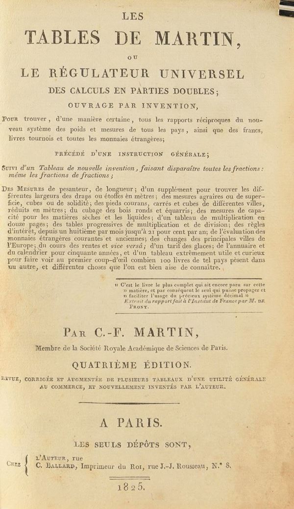 VOLUME LES TABLES DE MARTIN