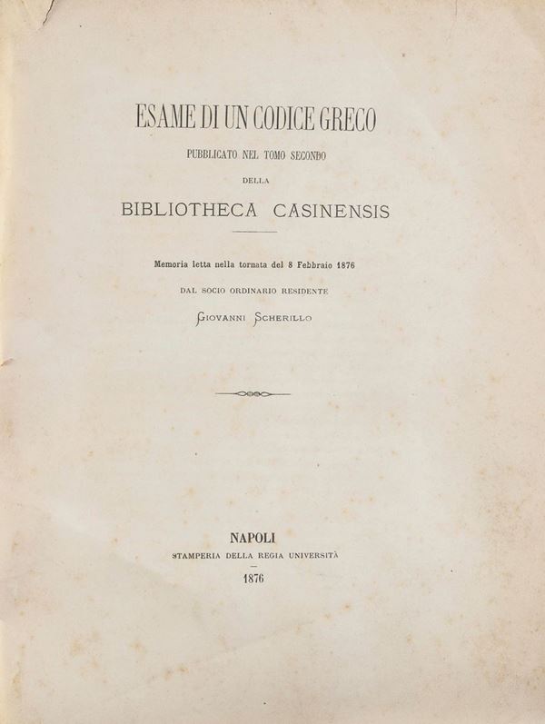 VOLUME CODICE GRECO