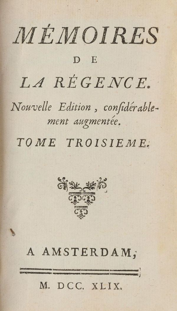QUATTRO VOLUMETTI REGGENZA FRANCESE
