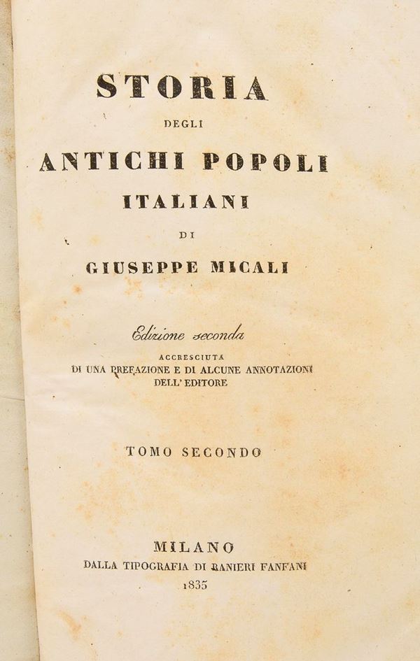 TRE VOLUMI MICALI STORIA E ANTROPOLOGIA