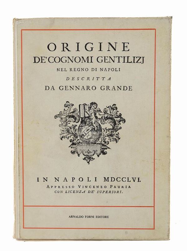 VOLUME ANASTATICO COGNOMI GENTILIZI REGNO DI NAPOLI
