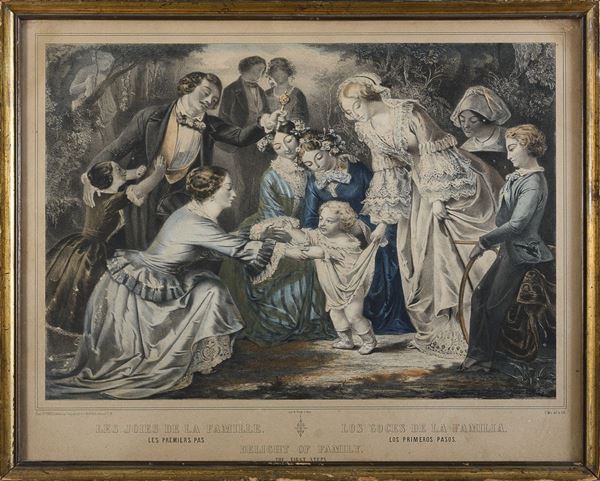 STAMPA FRANCESE LE GIOIE DELLA FAMIGLIA