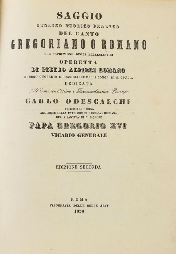 UN VOLUME CANTO GREGORIANO
