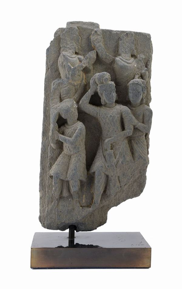 GRUPPO IN SCISTO, ARTE DEL GANDHARA II-III SECOLO D.C.