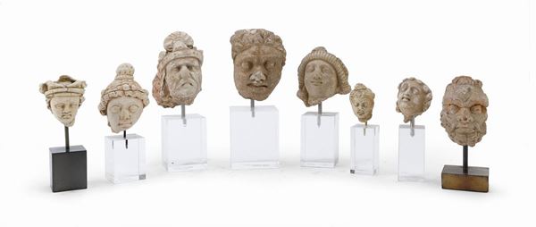 OTTO FRAMMENTI IN SCISTO, ARTE DEL GANDHARA V-VI SECOLO D.C.