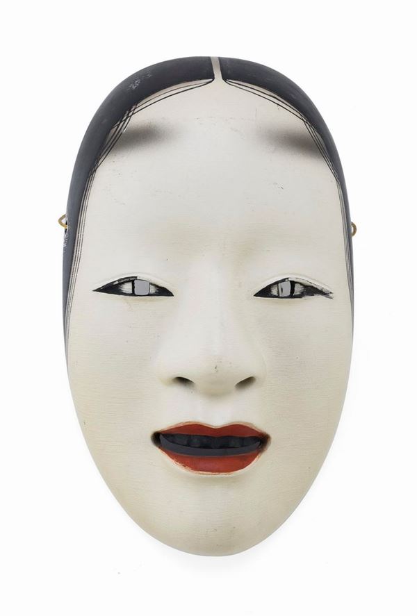 MASCHERA IN LEGNO DIPINTO IN POLICROMIA, GIAPPONE 1920/1940