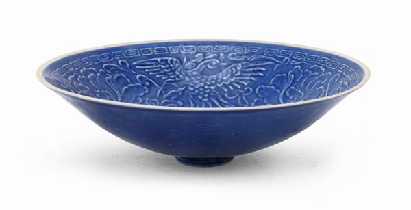 CIOTOLA IN PORCELLANA BLU, CINA XX SECOLO
