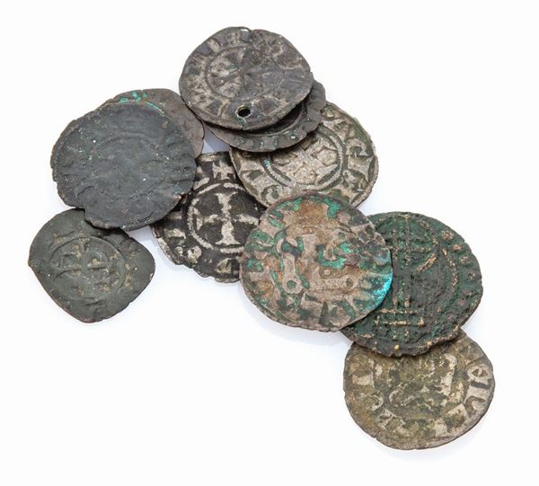 DIECI MONETE DI ZECCHE MEDIEVALI