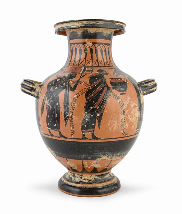 HYDRIA A VERNICE NERA, STILE ARCHEOLOGICO, XX SECOLO