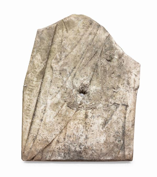 PIETRA TOMBALE IN MARMO BIANCO, PERIODO MEDIEVALE