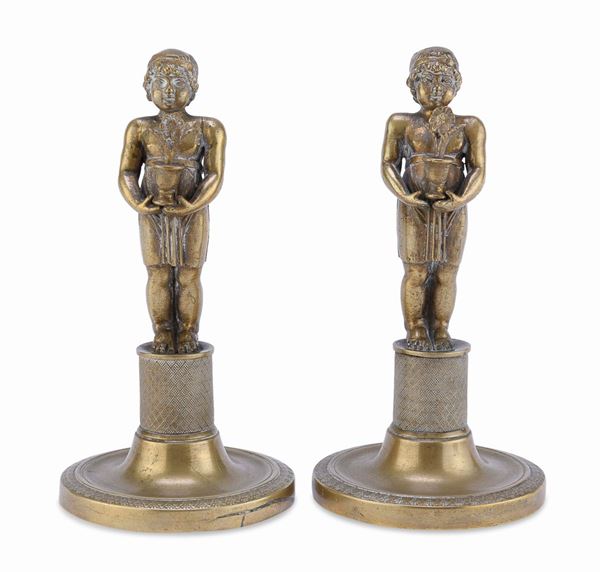 COPPIA DI SEGNA POSTO IN BRONZO, IMPERO