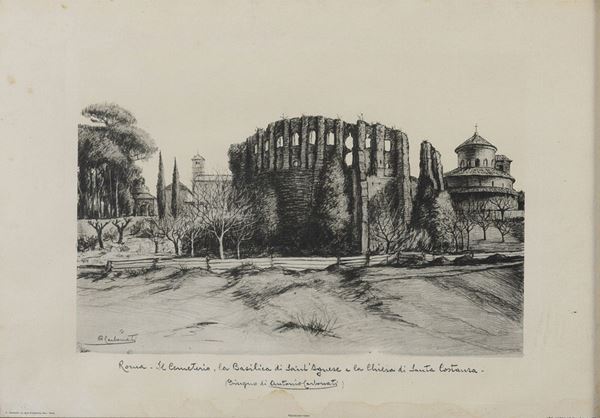 QUATTRO INCISIONI ROMA DI ANTONIO CARBONATI
