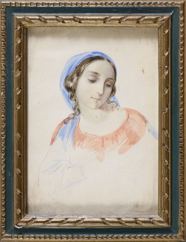 COPPIA DI ACQUERELLI RITRATTI